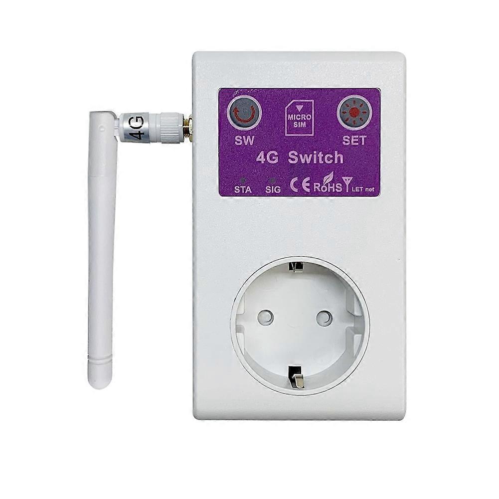Intelligente 4g-gsm-sms-steckdose Mit Fernbedienung, Temperatursensor Und Ein-/ausschalter, 16-a-geräterelais (eu)