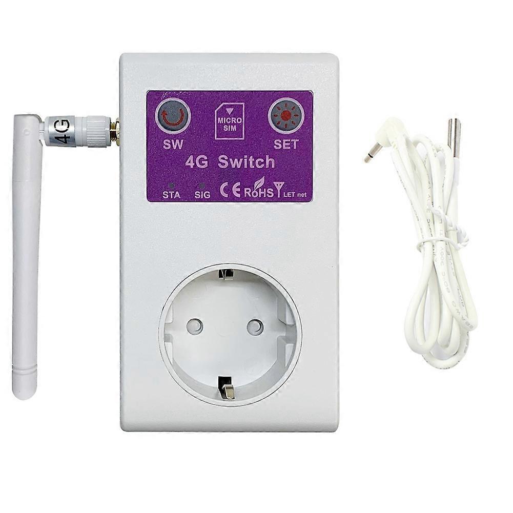 4g Gsm Sms Smart Plug Mit Fernbedienung, Temperatursensor Und Ein-/ausschalter, 16 A, Relais Für Haushaltsgeräte (eu) B