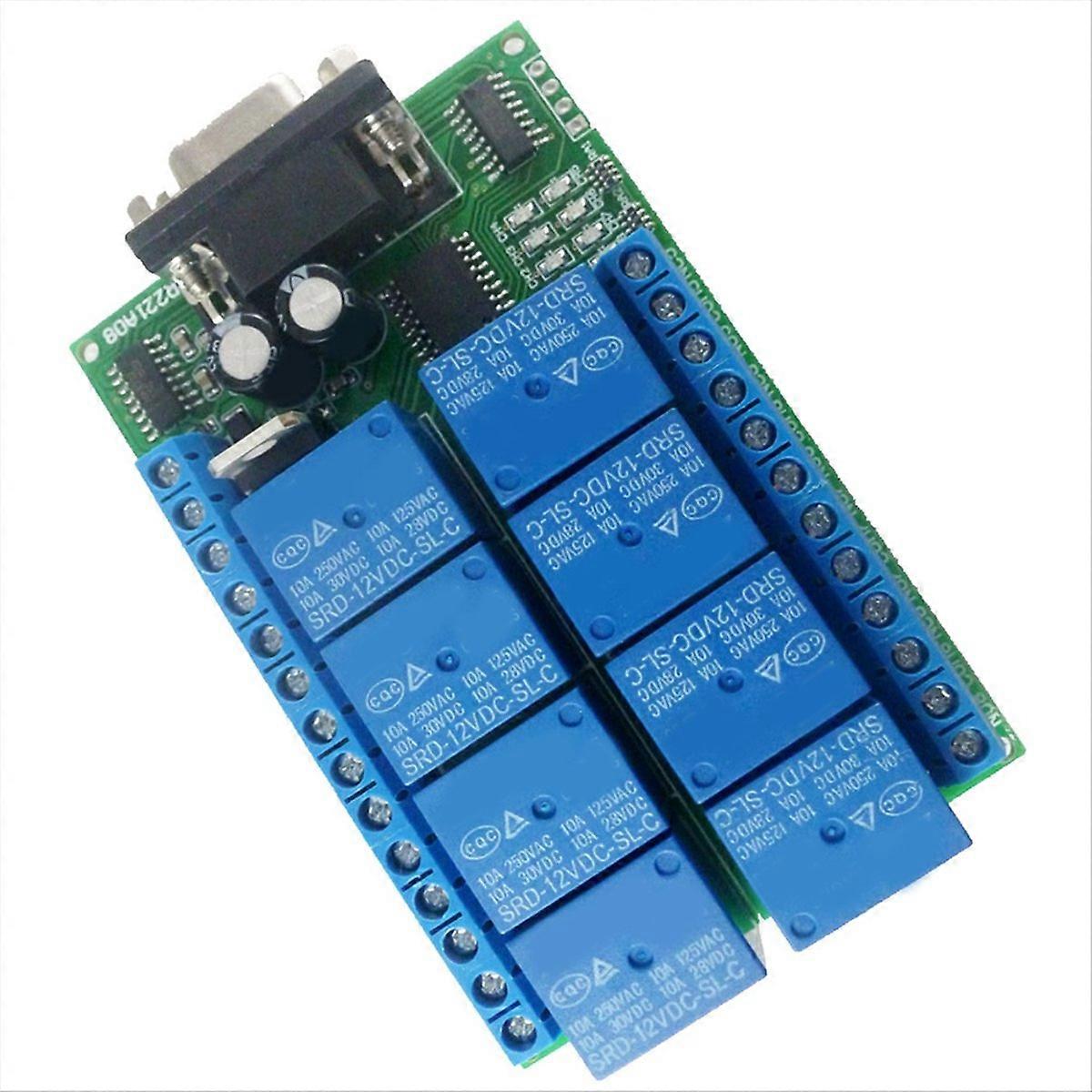 8-kanal-rs232-relaisplatine, Usb-uart-db9-fernbedienung Für Speicherprogrammierbare Steuerungen, Garagentore, Auto- Oder Landwirtschaftsmotoren.