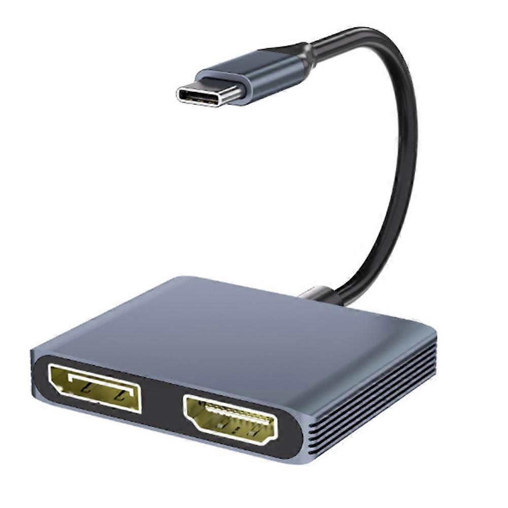Usb-c Zu Hdmi + Dp Hub Kompatibel Mit 4k 60 Hz, Usb-c Dockingstation Für Laptop Und Smartphone Mit 4k 60 Hz Multi-screen-erweiterung.
