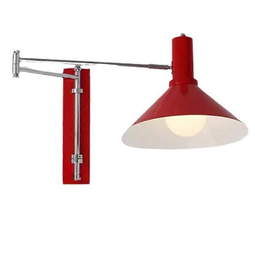 Klappbare Wandleuchte Aus Metall – Moderne Wandleuchte Mit Klappbarem Gelenkarm Für Nachttisch Und Bar, Minimalistische, Ausziehbare Rote Lampe