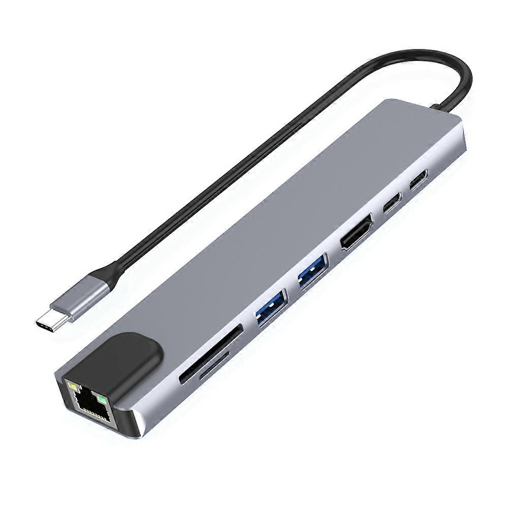 Usb-c-hub Mit Ethernet, 4k Hd, Usb 3.0, Sd-kartenleser, 87-w-pd-schnellladefunktion Und Highspeed-datenübertragung Für Windows Und Macos