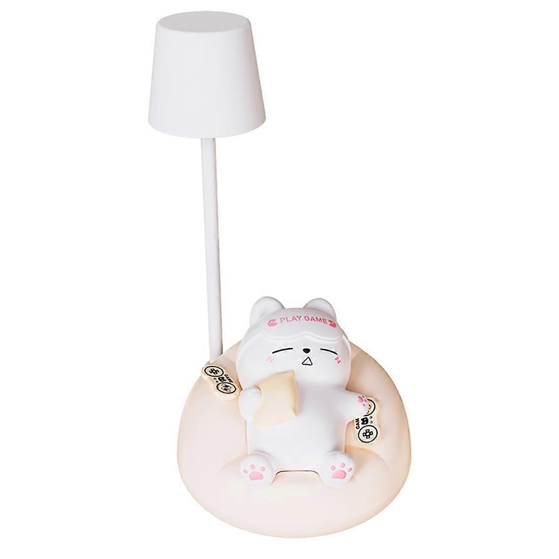 Mini-led-schreibtischlampe In Katzenform Mit Dimmfunktion, Leselampe, 3 Leuchtmodi, Usb-aufladbar, Tragbares Nachttischlicht A