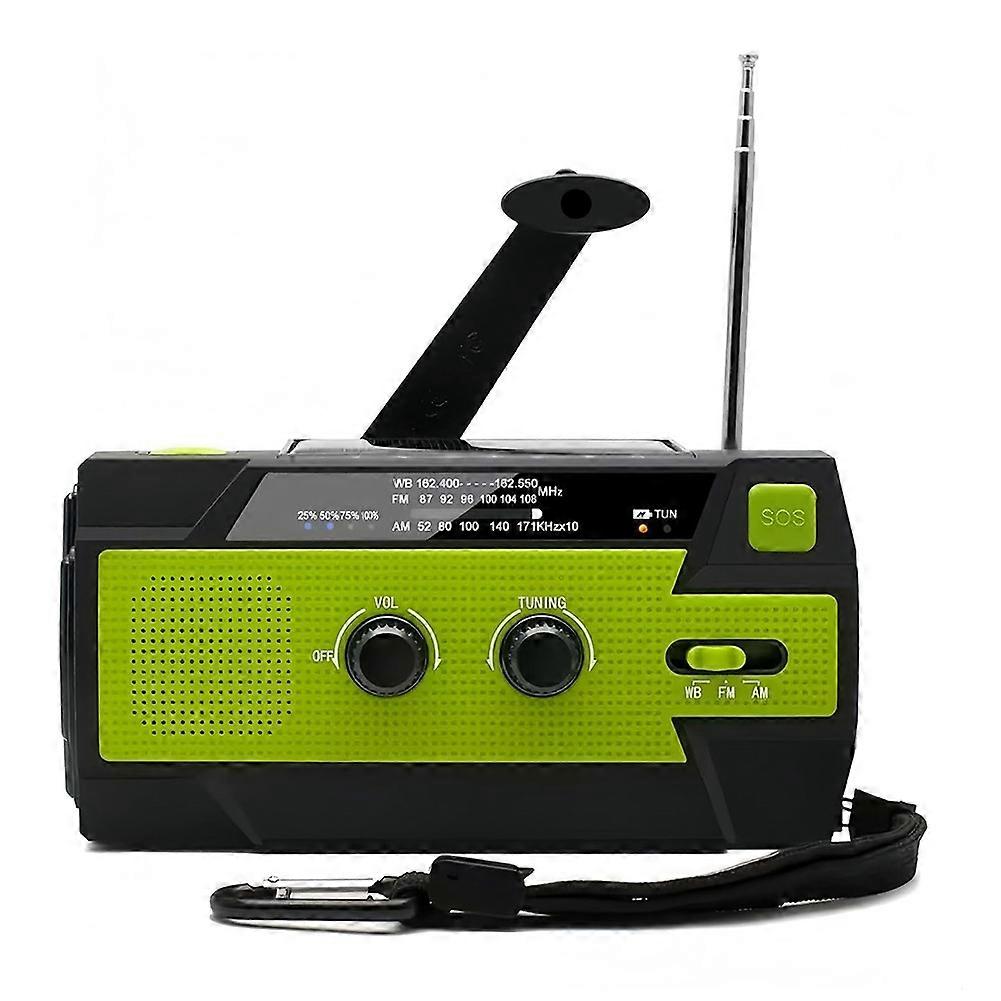 Notfallradio Mit Wetterfunktion, Solarladefunktion, 3 Led-taschenlampen, Led-induktionsleselampe, Sos-alarm, Wiederaufladbar Für Die Usa