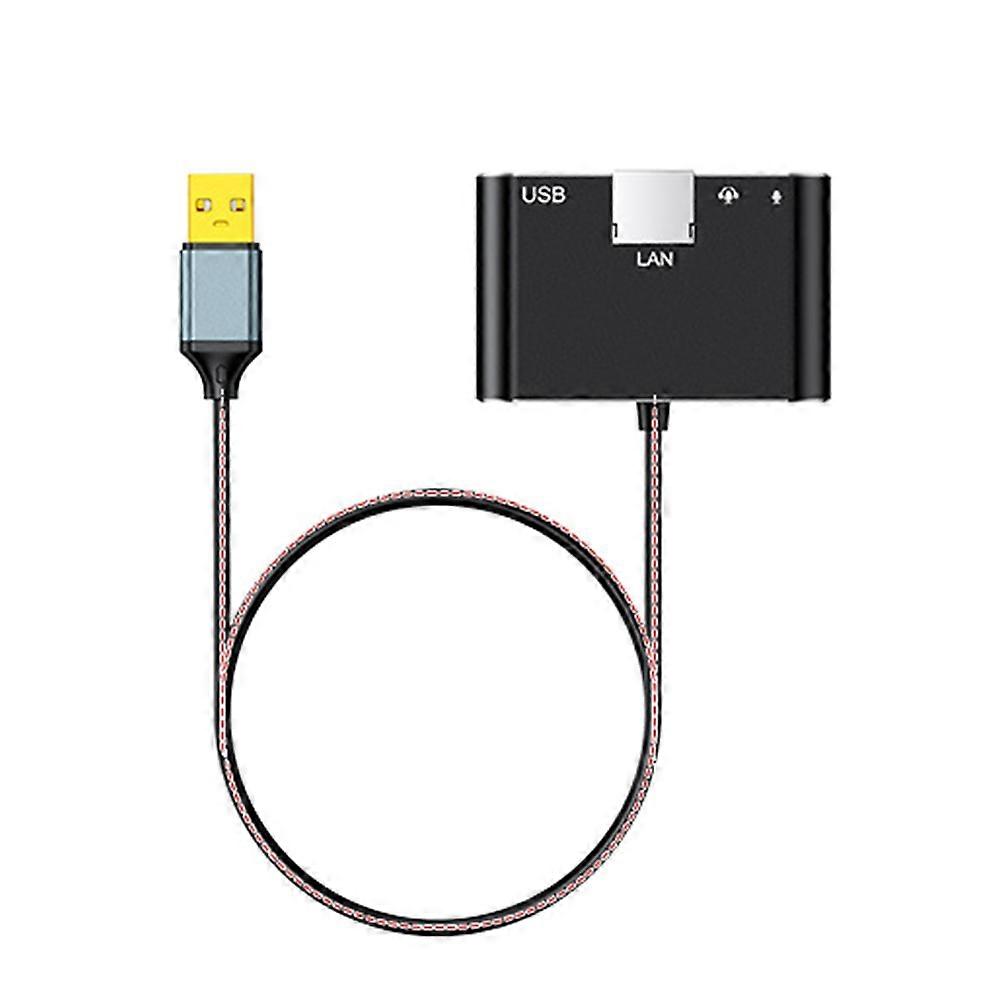 Multifunktionaler 4-in-1 Usb-netzwerkadapter: Usb-netzwerkkarte An Rj45 Lan-anschluss Und Usb-soundkarte An 3,5"-soundkarte.
