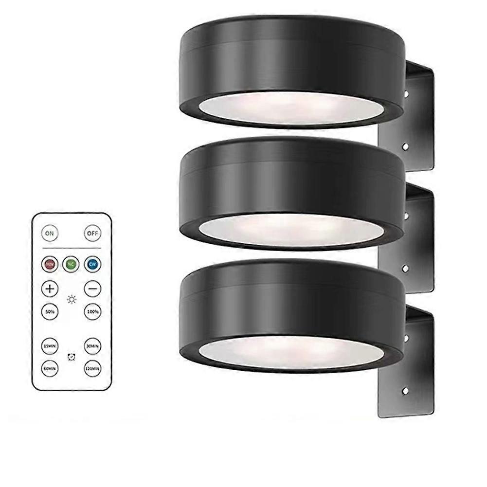 Set Aus 3 Batteriebetriebenen Magnetischen Led-malerleuchten Mit Fernbedienung, Dimmer Und Timer Sowie 3 Beleuchtungsmodi Zur Präsentation Von Kunstwerken.