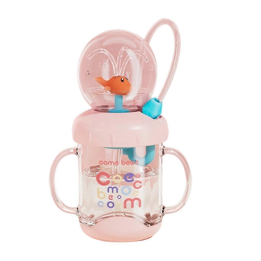 Trinkbecher In Walform Mit Henkel, 220 Ml, Auslaufsichere Wasserflasche Mit Strohhalm, Lustiges Wal-design