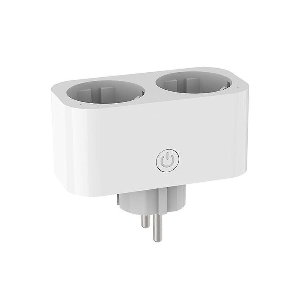 Tuya Smart Wifi 16a 2-in-1 Doppelsteckdose Mit Schalter, Smart-home-programmier-app Und Sprachsteuerung (cly809, Europäischer Stecker).