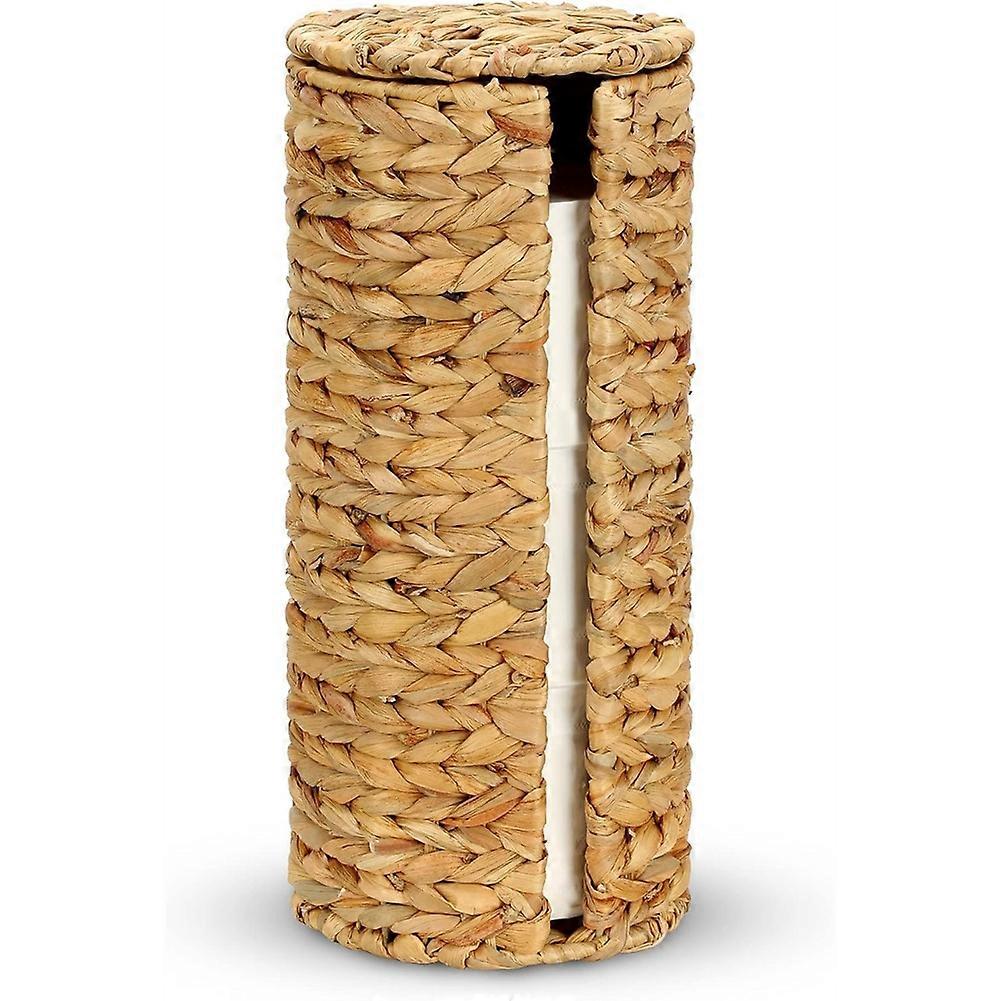 Freistehender Toilettenpapierhalter Mit Deckel, Toilettenpapierhalter Aus Wasserhyazinthe, Toilettenpapier-aufbewahrungskorb