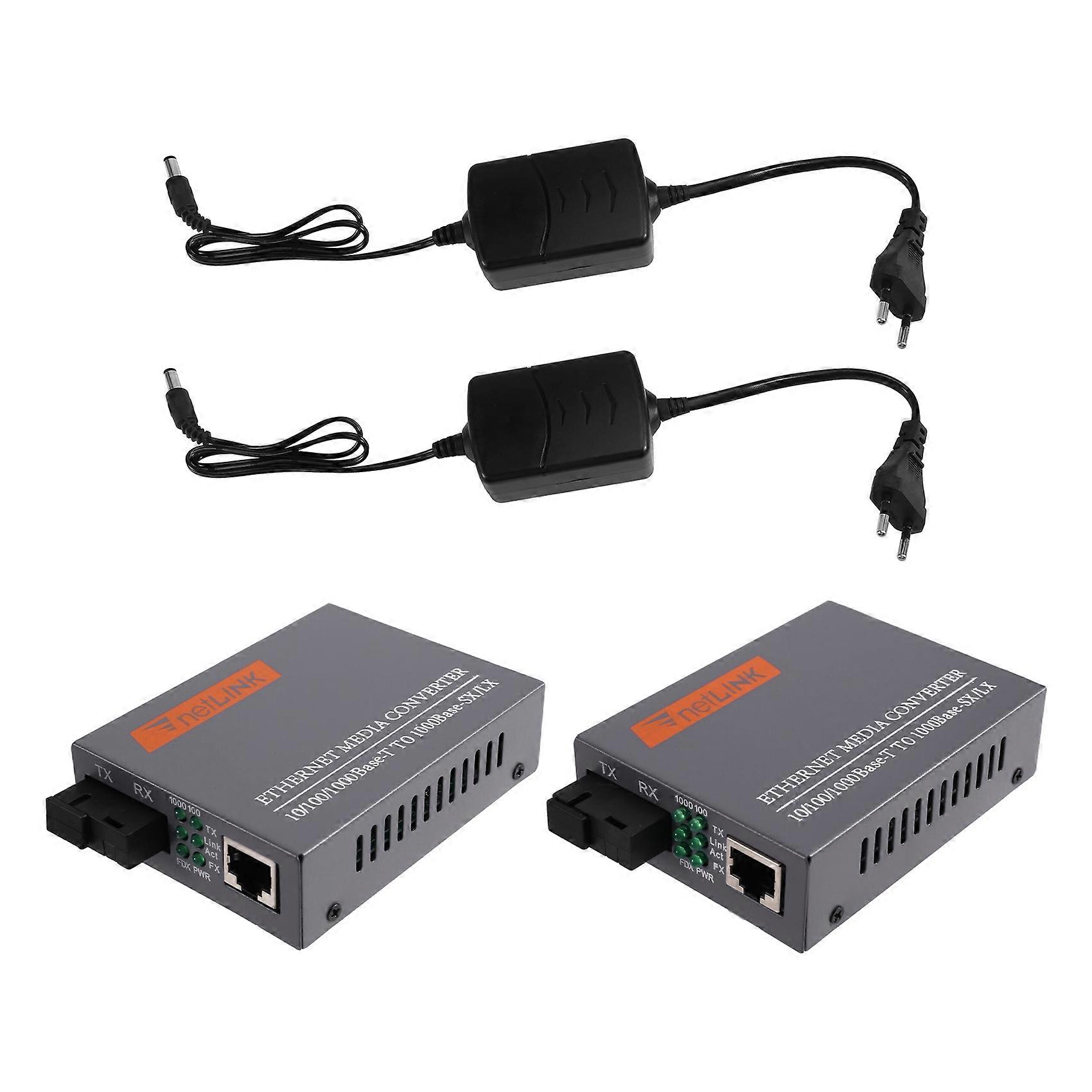 Gigabit-glasfaser-medienkonverter Htb-gs-03ab 1000 Mbit/s, Singlemode-einzelfaser, Externes Netzteil, Eu-stecker