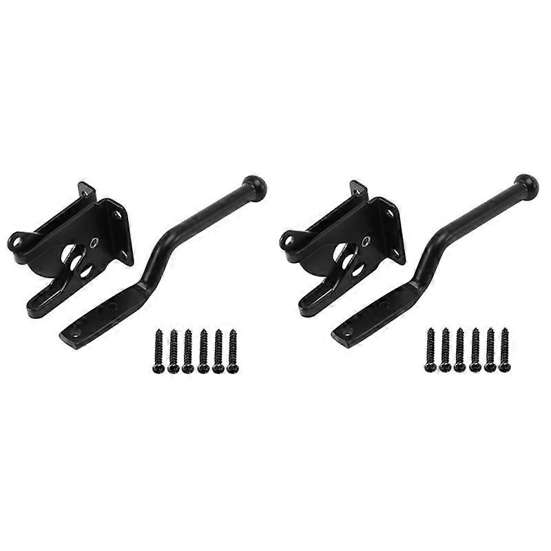 Set Aus 2 Robusten, Hebelbetätigten, Selbstverriegelnden Torriegeln Aus Schwarzem Stahl Für Holzzäune Und -tore.