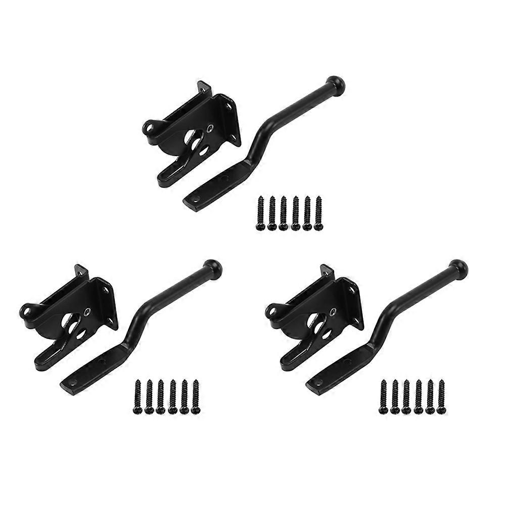 Set Mit 3 Robusten, Selbstverriegelnden Torriegeln Für Holzzäune Und -tore, Schwarz