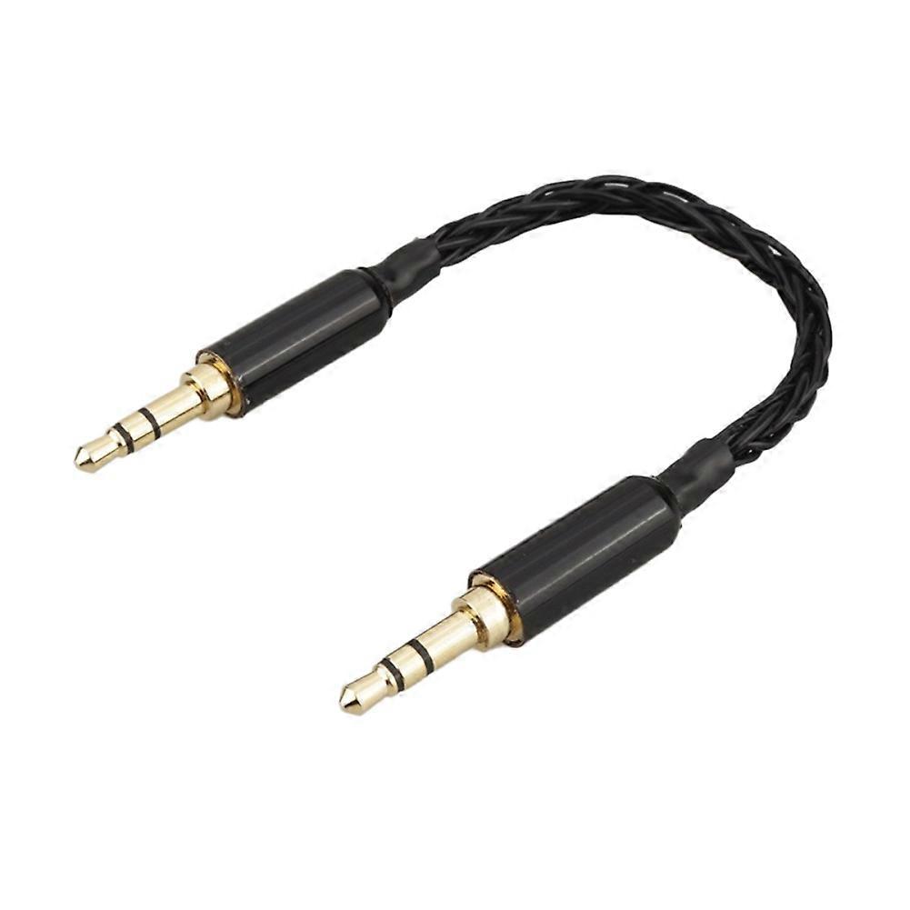 3,5-mm-klinkenstecker Auf 3,5-mm-klinkenstecker, Hifi-stereo-audiokabel, Versilbert, Schwarz, Aux-kabel Für Den Kofferraum, 1 M