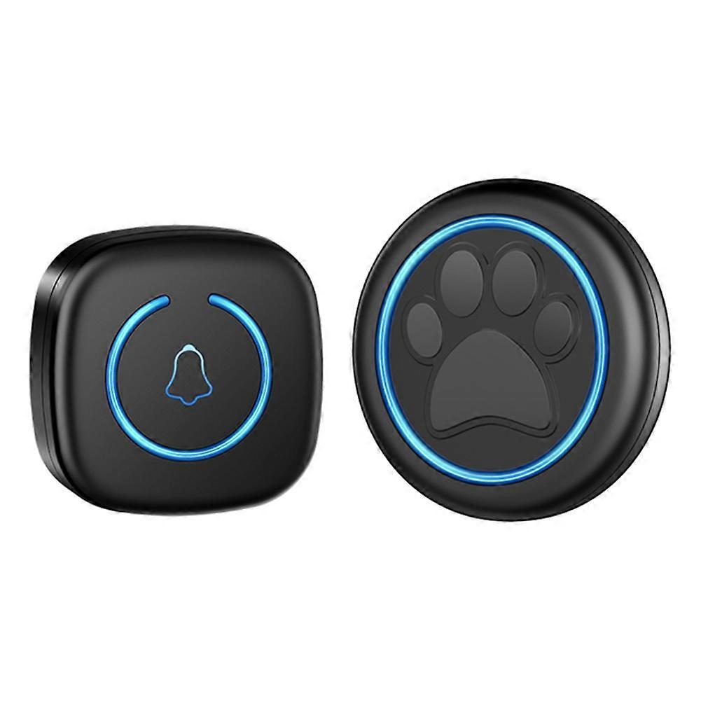 Kabellose Türklingel Für Katzen Und Hunde, 300 M Reichweite, 60 Melodien, Hohe Lautstärke, Wasserdicht, Mit Trainingsfunktion, Us-stecker, Schwarz