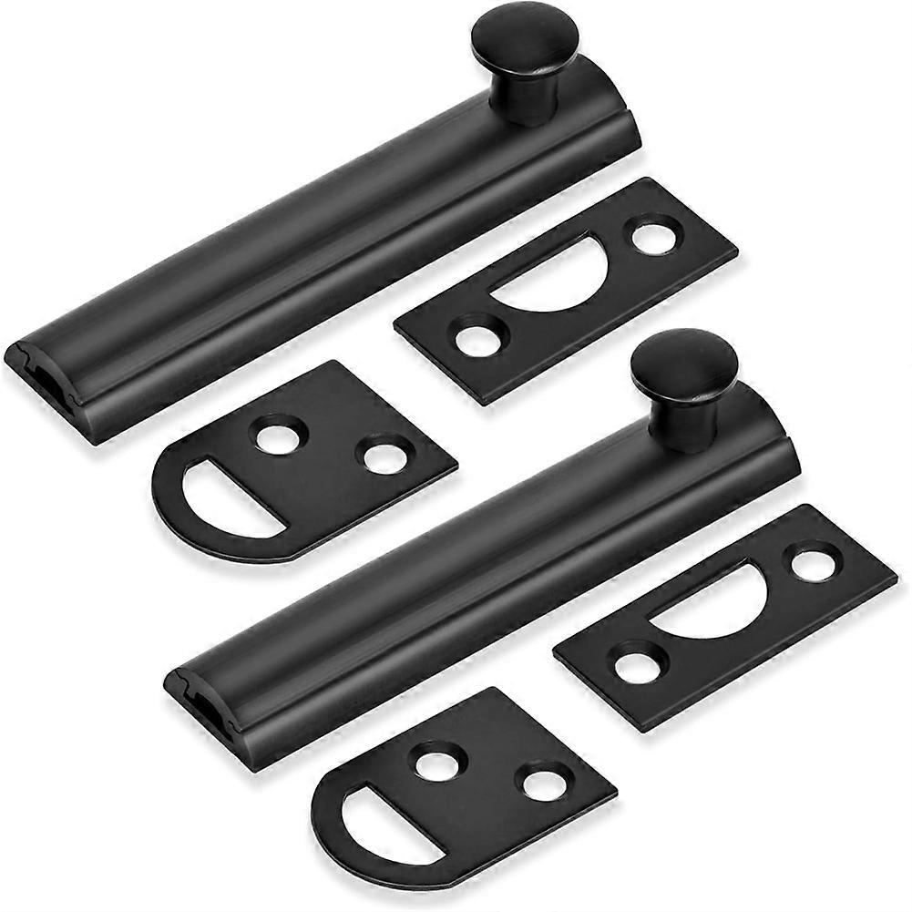 Schwarzes, Massives Messing-schiebetürschloss, Verdeckt, 7,6 Cm (3 Zoll), Robust, Für Türen Und Fenster (2er-pack).
