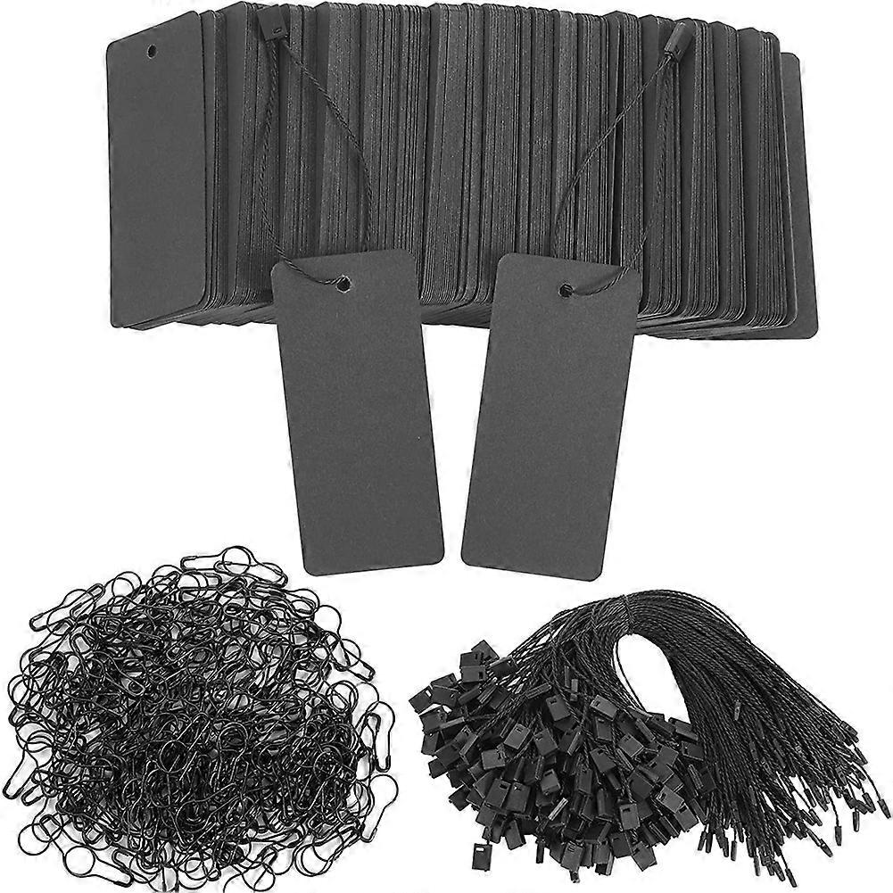 Packung Mit 800 Schwarzen Kleideranhängern Mit Sicherheitsnadeln Aus Schwarzem Papier Zum Aufhängen An Kleidung, Bastelarbeiten, Auslagen Und Kleinen Geschenken.