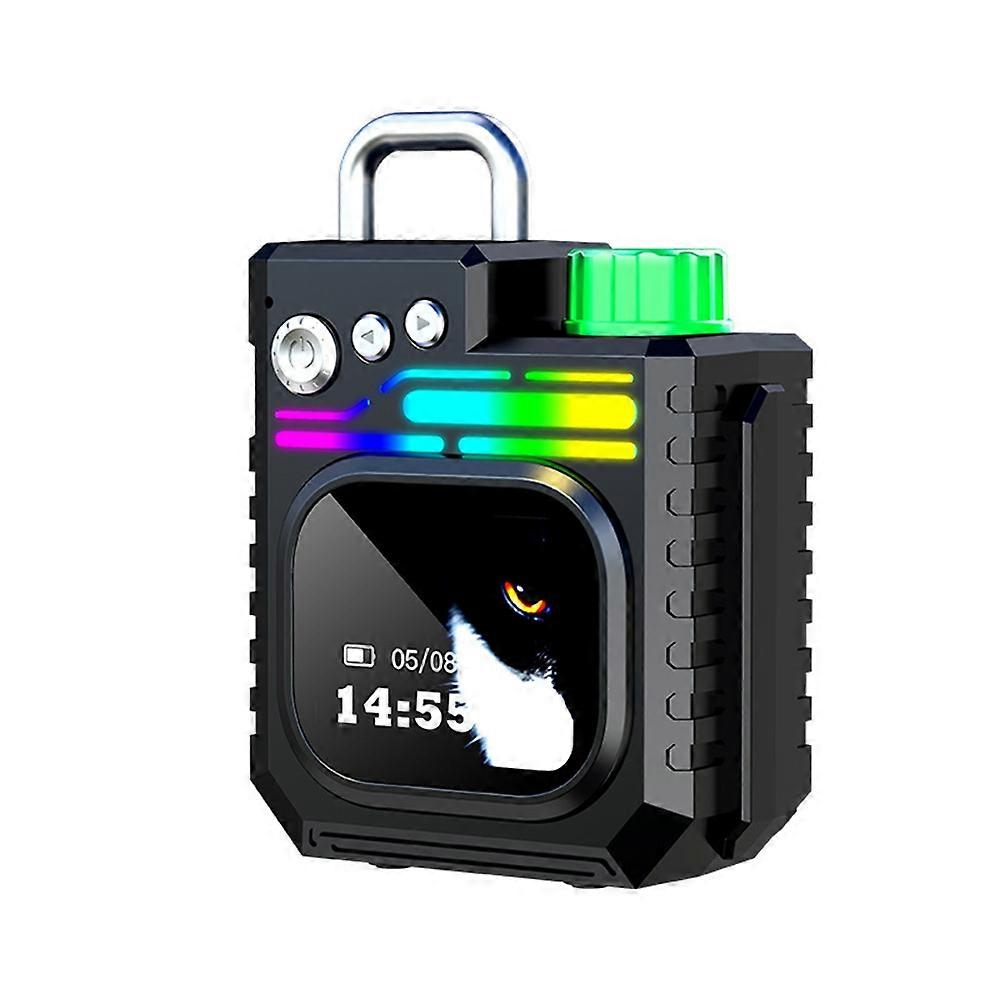 Kabelloser Bluetooth-lautsprecher Mit Touchscreen, Tragbarer Mini-audioplayer, Musikbox, Bt5.4-lautsprecher, Desktop-subwoofer, Schwarz
