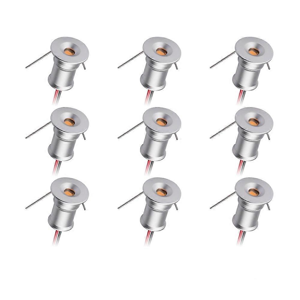Mini-einbaustrahler Dc12v 1w 3000k, 9er-pack, Silbernes Gehäuse, Für Die Innenbeleuchtung Von Schränken, Vitrinen Oder Kunstwerken.