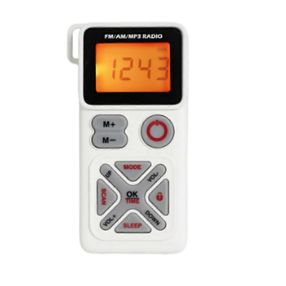 Mini-taschenradio, Tragbar, Fm/am, Mp3-wiedergabe, Timer, 3,5-mm-kopfhöreranschluss Und Tf-kartenleser (weiß).