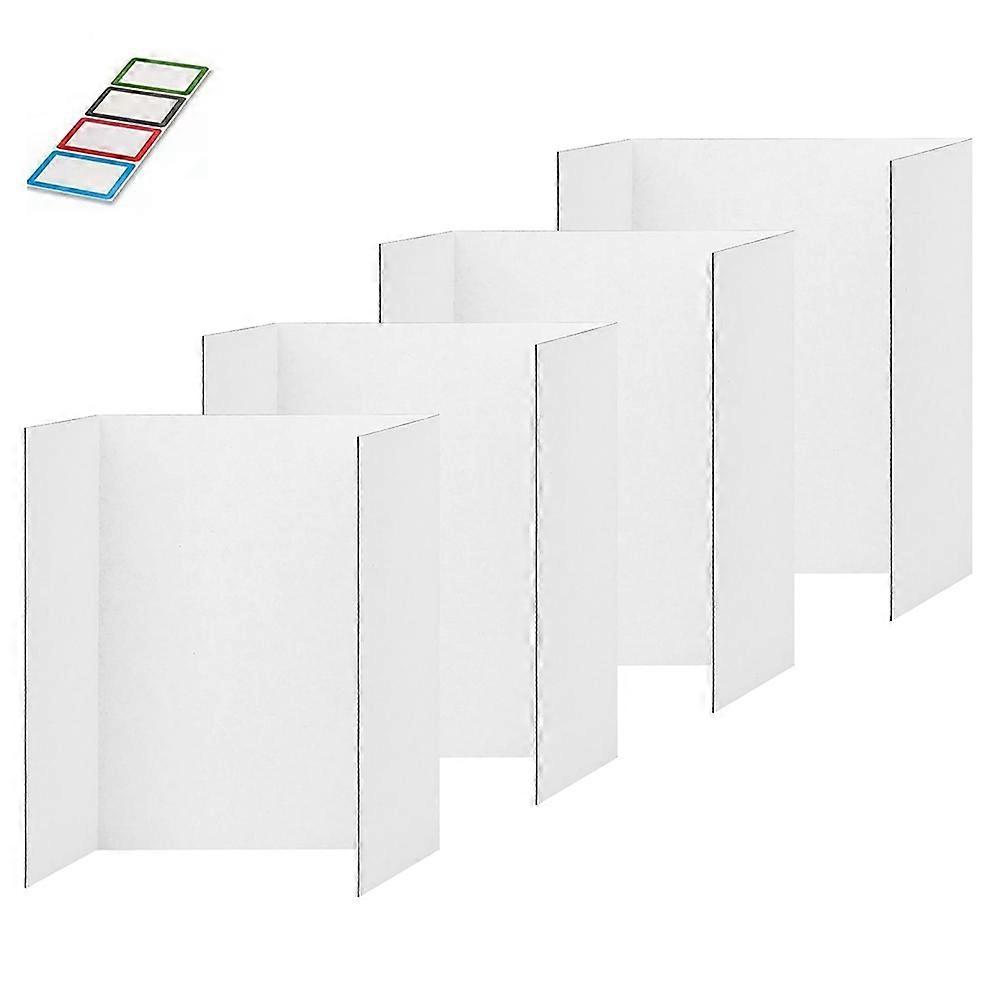Set Mit 4 Dreiteiligen, Faltbaren Präsentationstafeln, Whiteboards Mit Klebezubehör, Präsentationstafeln Aus Wellpappe S
