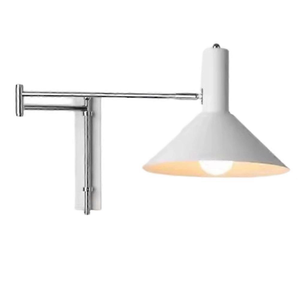 Faltbare Metall-wandleuchte – Moderne Wandleuchte Mit Faltbarem Gelenkarm Für Nachttisch Und Bar, Minimalistische, Weiße, Ausziehbare Lampe