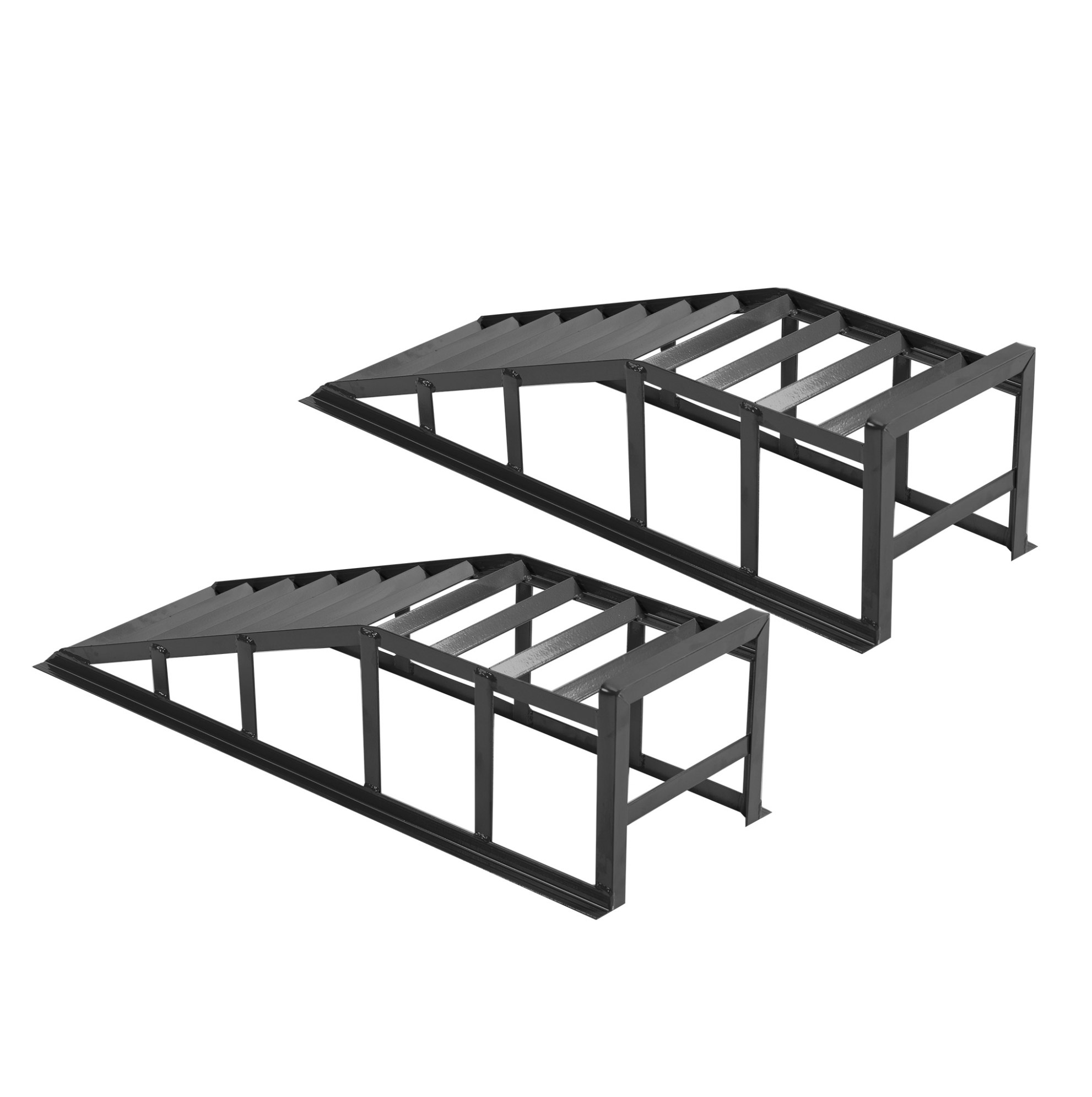 2 Höhenverstellbare Autorampen 2000 Kg, Stahl, Grau