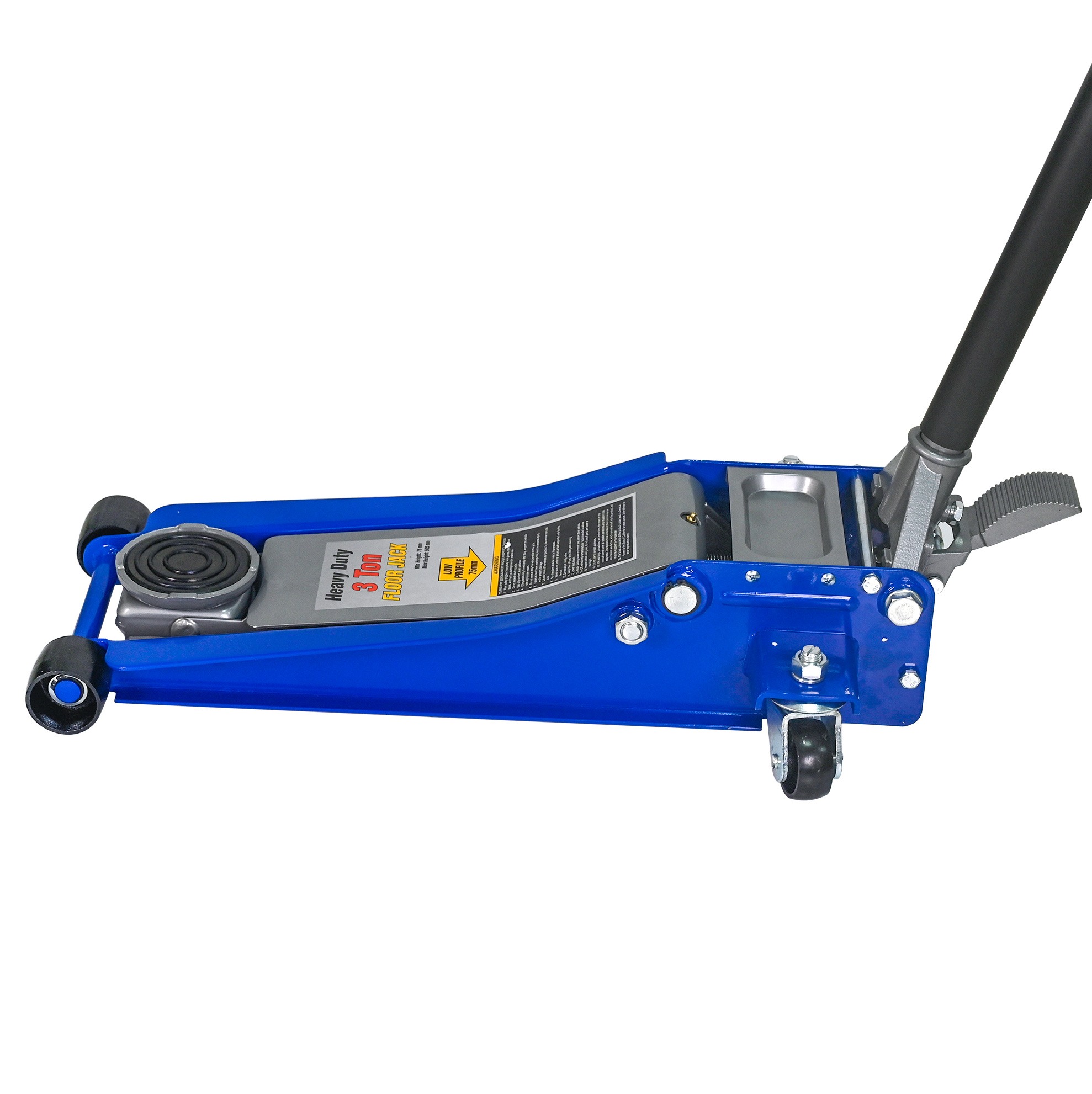 Niedrigprofil-wagenheber Mit Doppelpumpe 3 Tonnen, Mit Pedal, Blau Und Silber