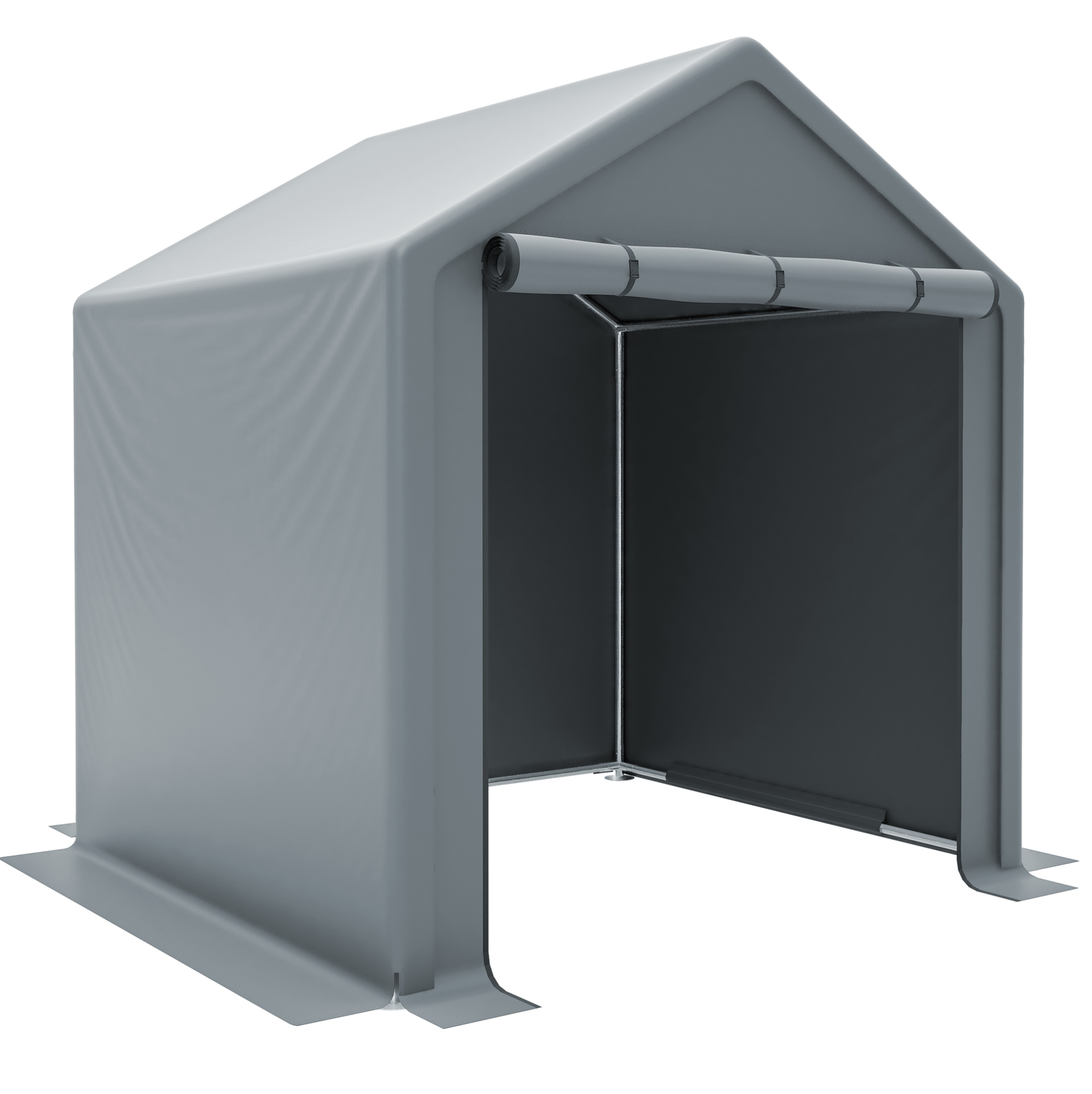 Fahrradgarage 190 X 170 X 200 Cm Aus Verzinktem Stahl Und Pe, Dunkelgrau