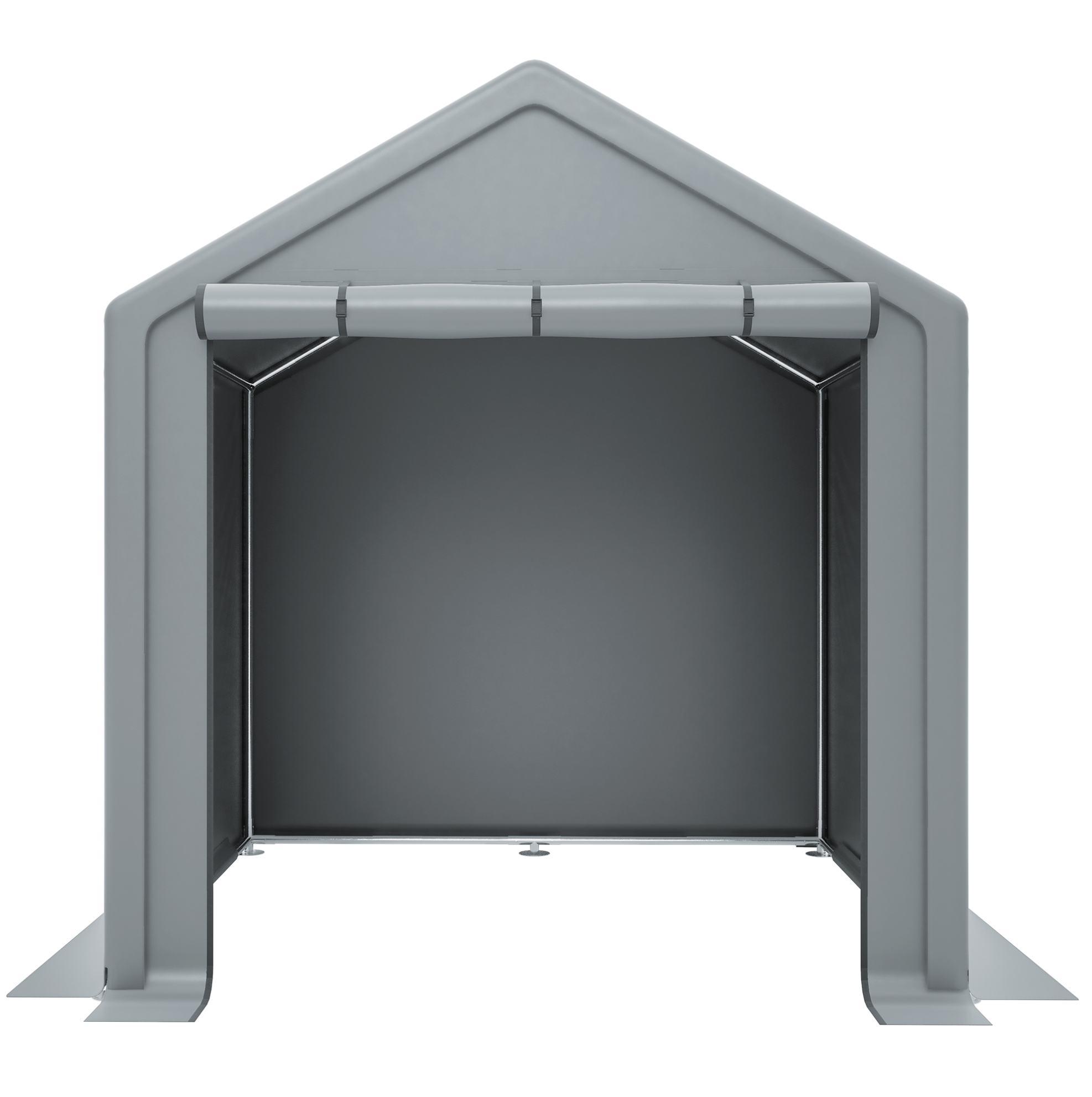 Fahrradgarage 190 X 170 X 200 Cm Aus Verzinktem Stahl Und Wasserdichtem Pe, Dunkelgrau