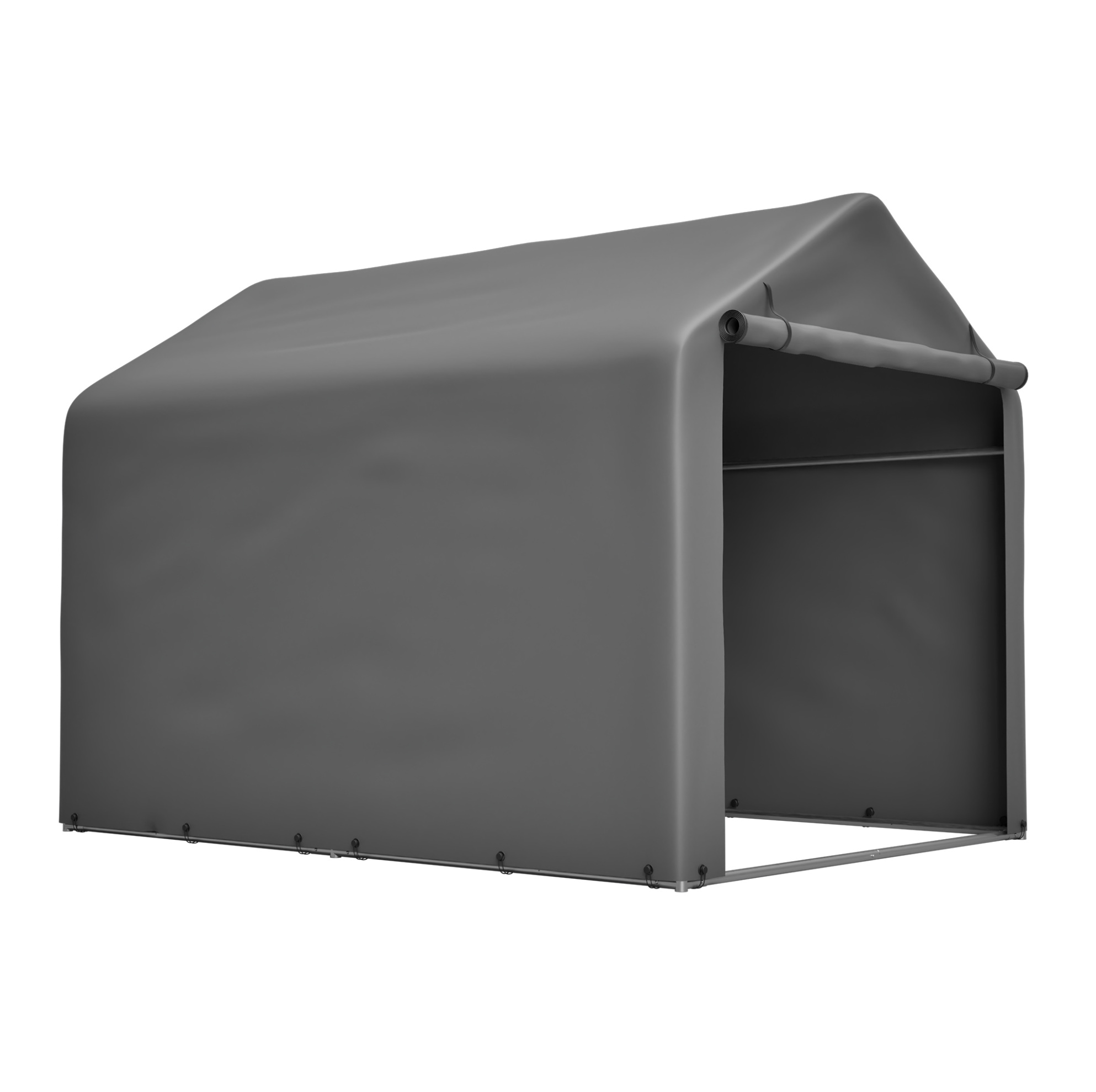 Graue Fahrradgarage 160x220x165 Cm Aus Pe Und Metall Mit Rolltor, Wasserdicht
