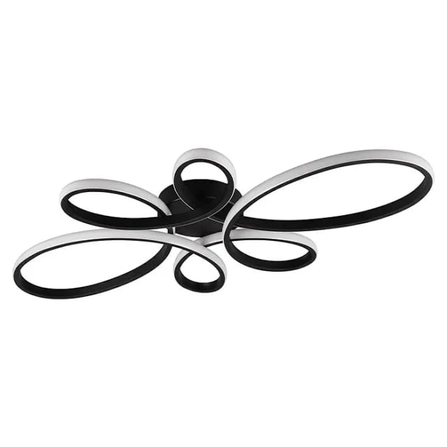 Große led Deckenleuchte fly geschwungen Schwarz, Breite 83cm