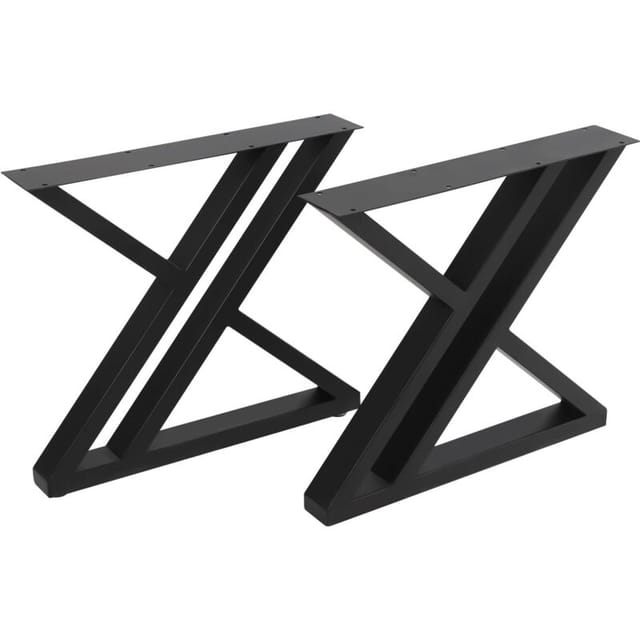 Tischkufen Tischbeine Tischgestell Couchtisch Möbelfüße X-form Style Tischfüße Tischuntergestell Stah Set Pulverbeschichtet Tischbein Esstisch Schreibtisch Tisch Möbel Stahl Schwarz 2er 4540cm