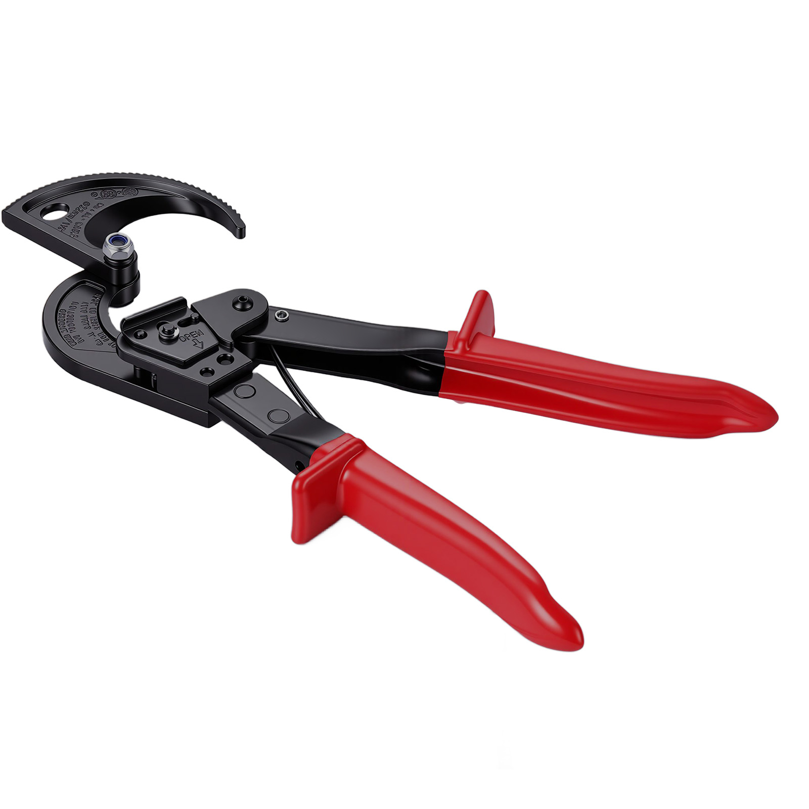 Mophorn Ratschen-kabelschneider, Kabelschere Mit Federstahlklingen Und Pvc-beschichteten Griffen, Schnellverschlussknopf, Geeignet Für Kupfer- Und Aluminiumkabel Bis 240 Mm²