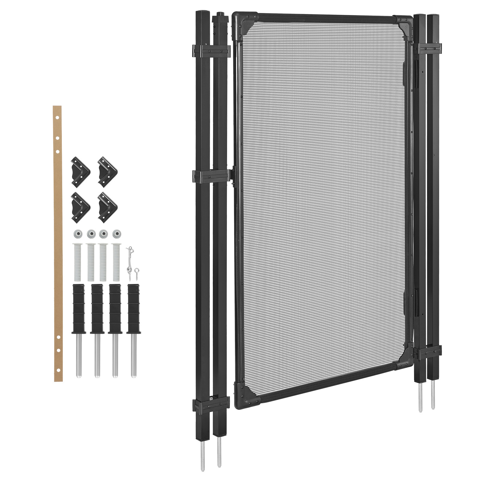 Mophorn Poolzaun-tor 1,2x0,75 M, Tür Für Schutzzaun Und Kindersicherung, Sicherheitstor-set Mit Automatischer Schließ- Und Verriegelungsfunktion, 352 G/m² Teslin-pvc-gewebe, Schwarz