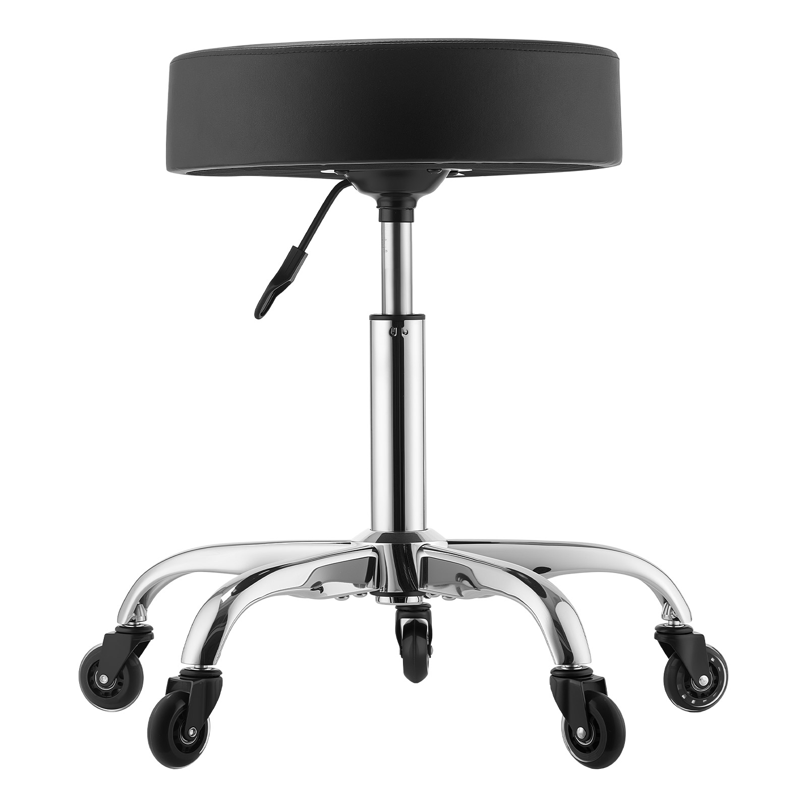 Mophorn Rollhocker 226,8 Kg Tragkraft, Höhenverstellbarer Drehhocker Mit Leisen Rollen, Ergonomischer Pu-ledersitz Mit Weicher Polsterung, 360° Drehbar, Geeignet Für Salon, Klinik Und Praxis
