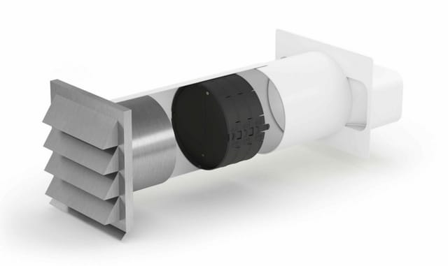 Naber Compair Mauerkasten E-jal Flow 150 Inkl. Thermobox, Jalousie Edelstahl, Innen Rechteck-anschluss
