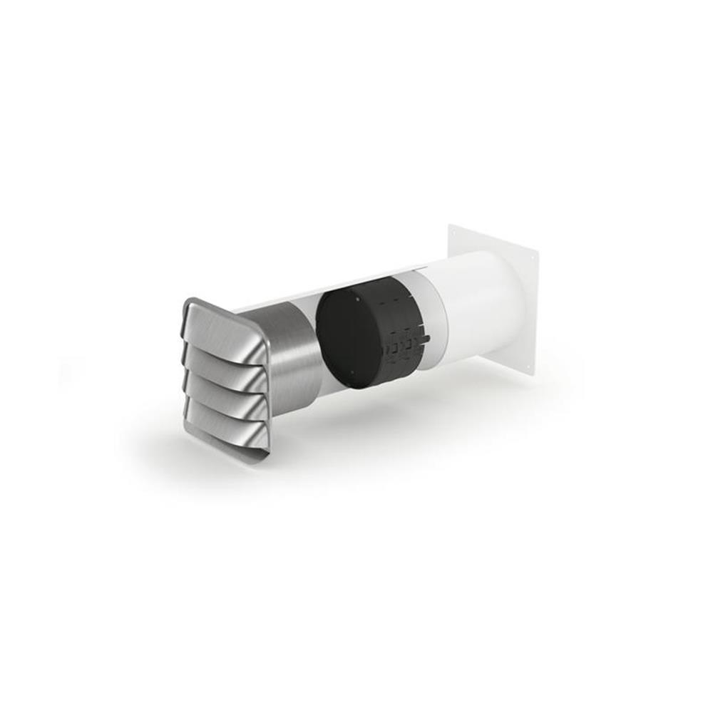 Naber Compair Mauerkasten E-jal Col 125 Inkl. Thermobox, Jalousie Edelstahl, Innen Rundrohr-anschluss