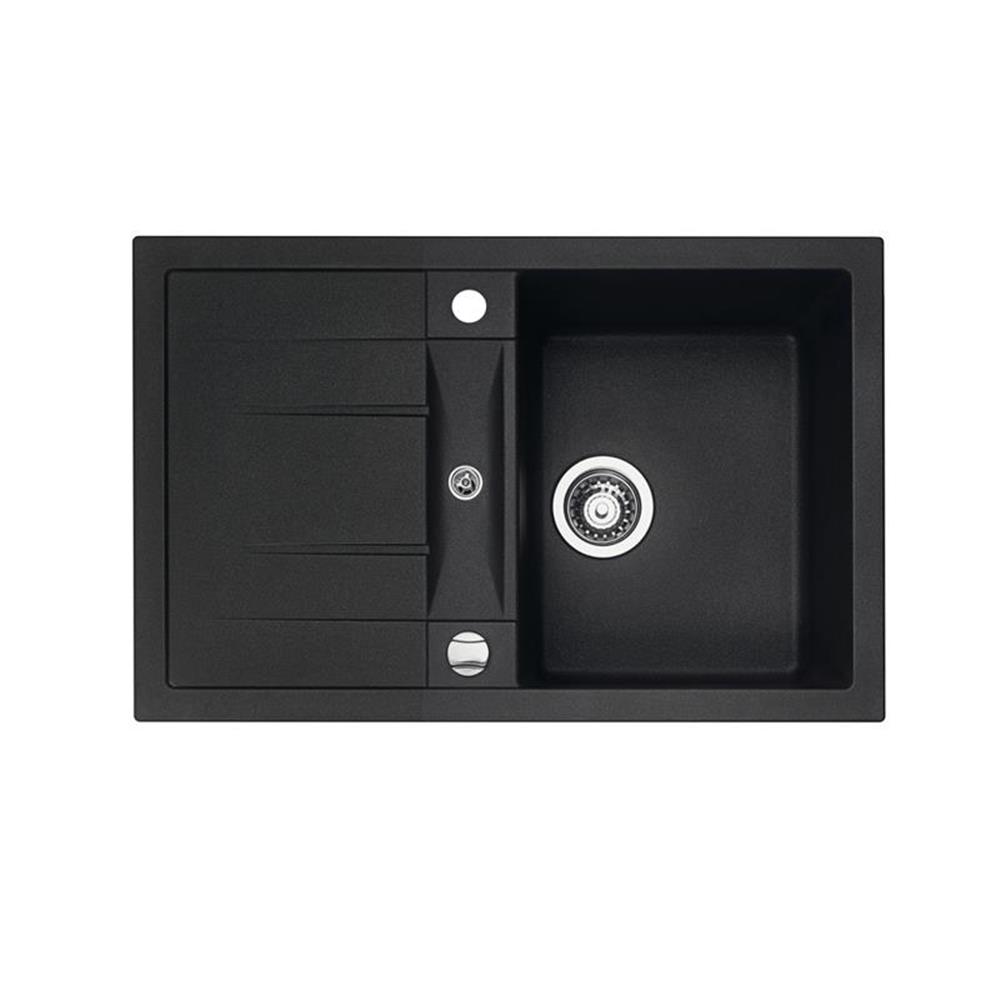 Naber Einbauspülen-set Corto 780 Cin-nagranit Nero Mit Küchenarmatur Drive 1s Edelstahlfarbig/schwarz Hochdruck