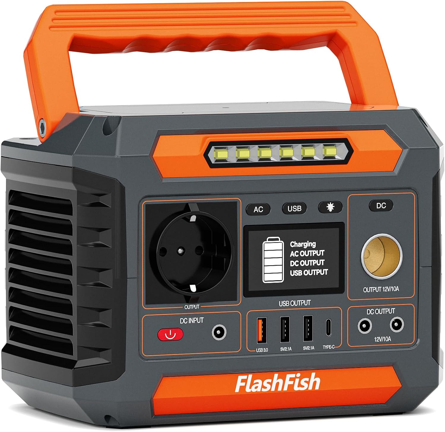 Flashfish P66a Tragbare Powerstation 144,3 Wh, 200 W Stromgenerator Mit 230 V Ac/dc/usb/typ C/led-leuchten, Notstromakku Für Camping, Reisen, Stromausfälle