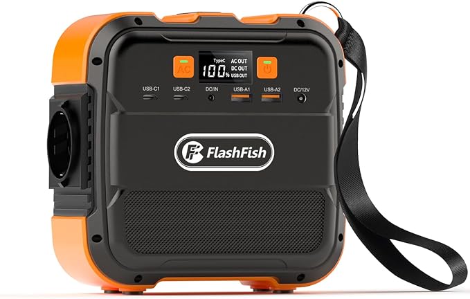Flashfish 98wh/26400mah Stromgenerator, 120w (240w Spitzenleistung) Tragbare Powerstation Mit 230v Ac-ausgang, Usb, Typ-c Schnellladefunktion, Notstromakku Für Outdoor-aktivitäten, Camping, Garten Und