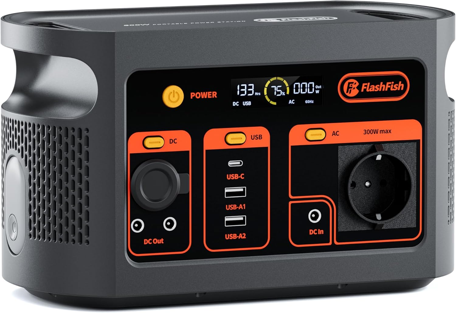 Flashfish 300w Tragbarer Stromgenerator Mit 179,2wh Lifepo4-akku, Schnellladung Von 0–80 % In 1 Stunde, Eu-stecker 220–240 V, Eps, Tragbare Powerstation Für Camping, Wohnmobil, Reisen Und Notfälle