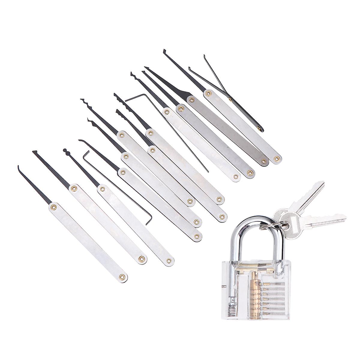 15 Lock Pick Tools Lockpicking Kit Lockpicking Sett Låsesmed Verktøy Profesjonelt Lock Pick Sett