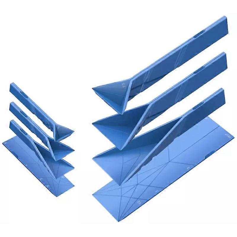 Flacher 3-in-1 Messbecher - 2 Löffel, 6 Verschiedene Größen (blau)
