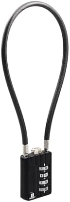 204 Kabelschloss Mit 4-stelliger Zahlenkombination, 30 Cm, 1 Stück, Schwarz