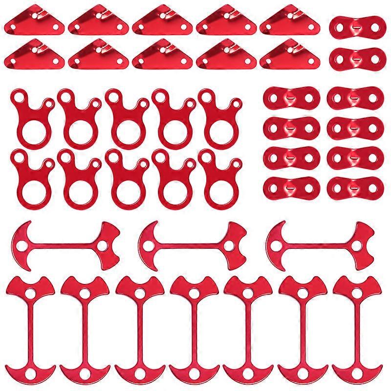 Ultraleichtes Zeltseil-verstellset, 42-teilig, 4 Ausführungen, Schnallen Aus Aluminiumlegierung Für Campingplanen, Geeignet Für Hängematten, Rucksäcke Und Outdoor-schutz.