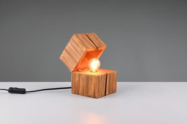 Aufklappbare led Tischleuchte treasure aus Naturholz, Höhe 16cm