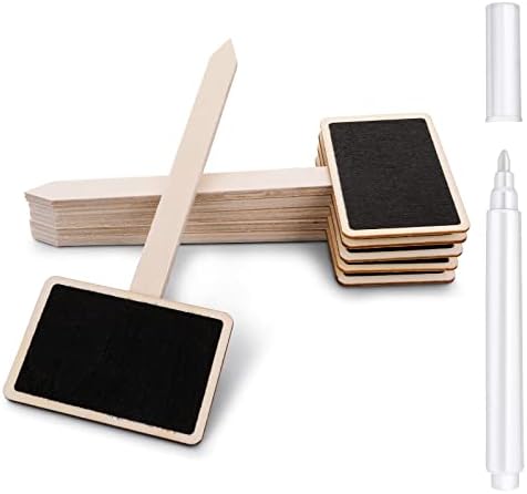 Set Mit 20 Holz-gartenetiketten – Kreidetafel Mit Stift – Für Zimmer- Und Gartenpflanzen, Kräuter, Blumen, Topfgemüse
