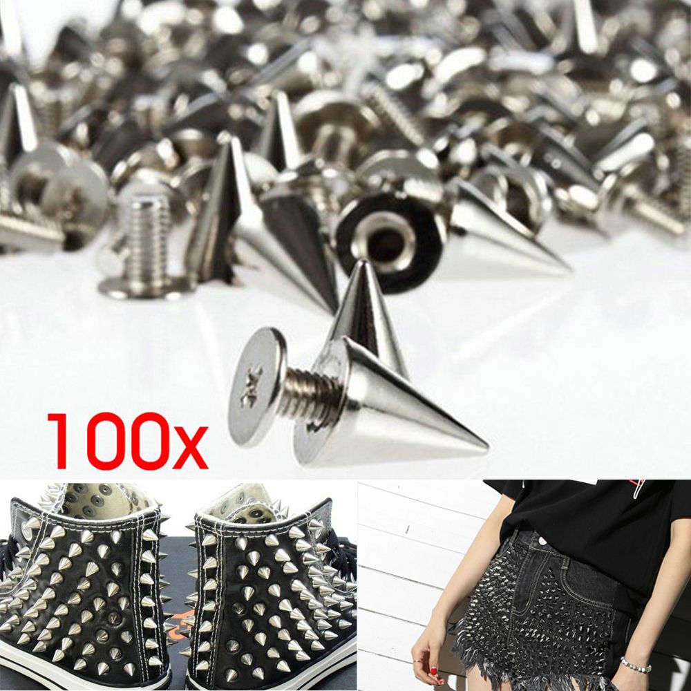 100 Stück/set 9,5 Mm Spitzschrauben-kegelnieten Im Punk-stil – Auf Lager