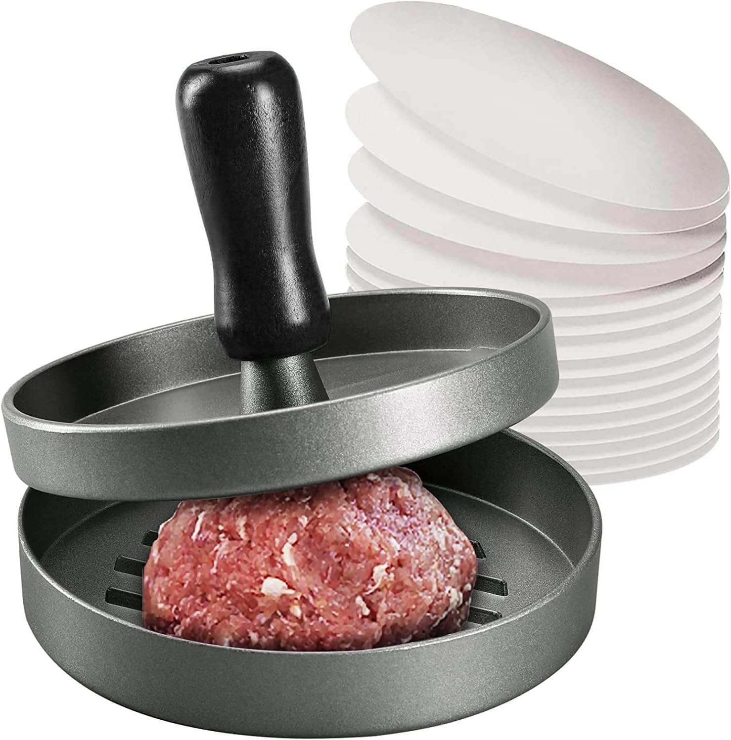 100-teilige Antihaft-burgerpresse Und Burgerformer Aus Wachspapier Zur Herstellung Von Viertelpfund- Oder Großen 1/3-pfund-gefüllten Taschenburgern