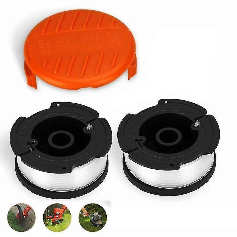 Orangefarbene Rasenmäherabdeckung + Spule Und Mähfaden Für Black & Decker Glc3630l Glc3630l20 Gartenmäher
